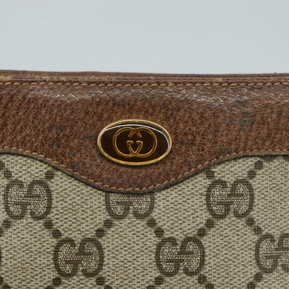 GUCCI GG Supreme Pouch PVC Leather Beige 64 01 020 Auth am7520