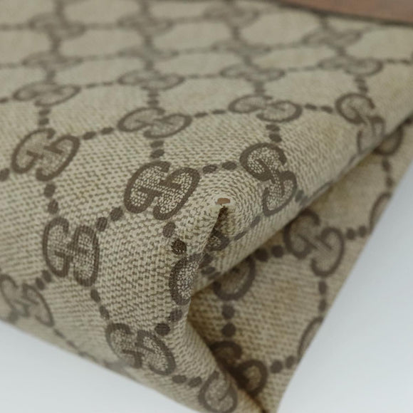 GUCCI GG Supreme Pouch PVC Leather Beige 64 01 020 Auth am7520