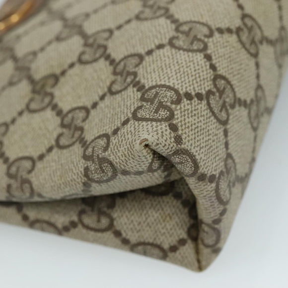 GUCCI GG Supreme Pouch PVC Leather Beige 64 01 020 Auth am7520