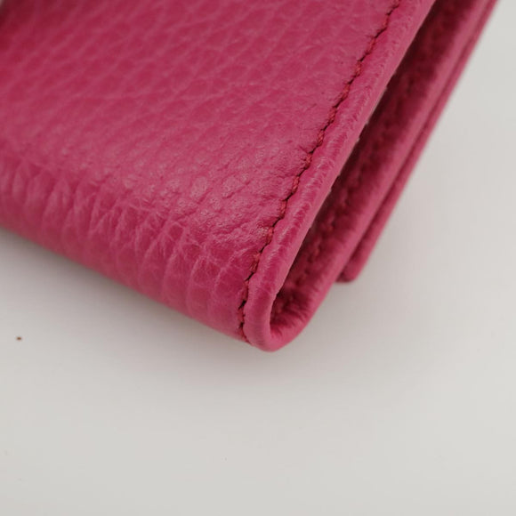 GUCCI Swing Key Case Leather Pink 354499 Auth am7524