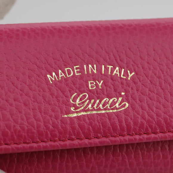 GUCCI Swing Key Case Leather Pink 354499 Auth am7524