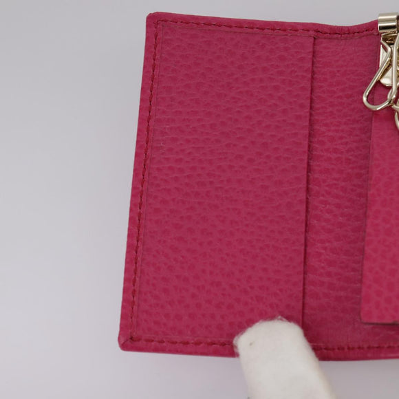 GUCCI Swing Key Case Leather Pink 354499 Auth am7524