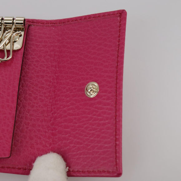 GUCCI Swing Key Case Leather Pink 354499 Auth am7524