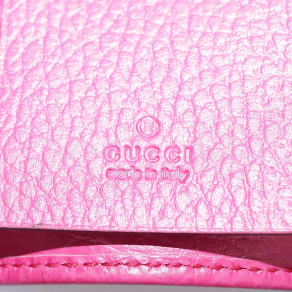 GUCCI Swing Key Case Leather Pink 354499 Auth am7524