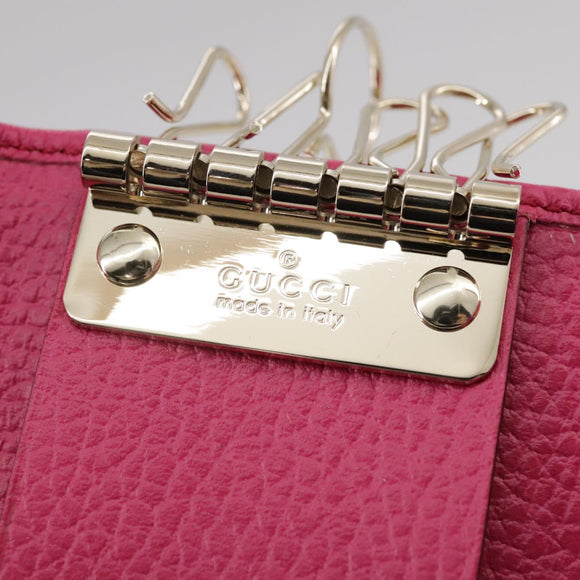 GUCCI Swing Key Case Leather Pink 354499 Auth am7524