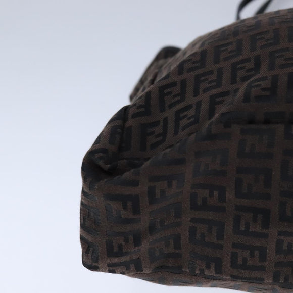 FENDI Zucchino Canvas Tote Bag Brown Auth am7529