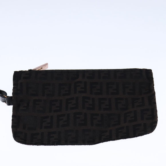 FENDI Zucchino Canvas Tote Bag Brown Auth am7529