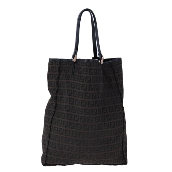 FENDI Zucchino Canvas Tote Bag Brown Auth am7529