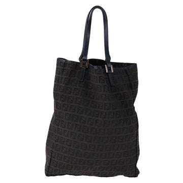 FENDI Zucchino Canvas Tote Bag Brown Auth am7529 - 0