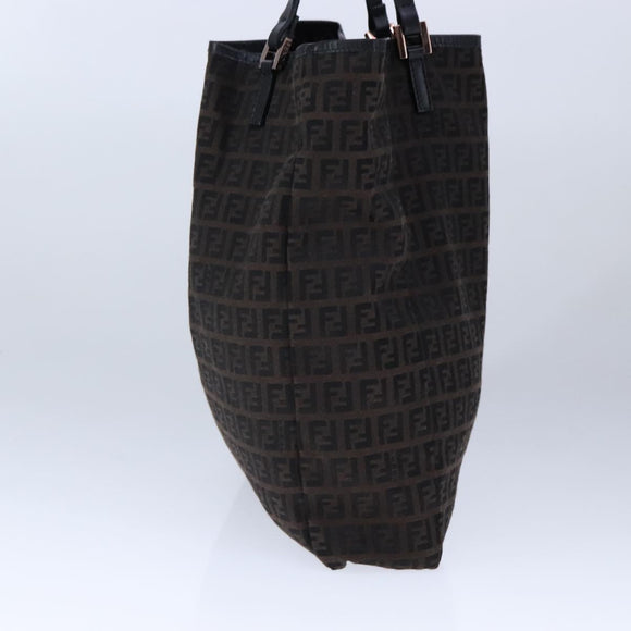 FENDI Zucchino Canvas Tote Bag Brown Auth am7529