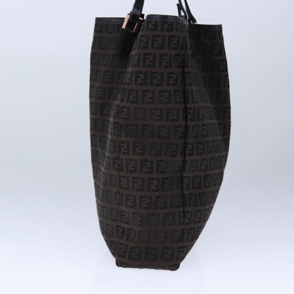 FENDI Zucchino Canvas Tote Bag Brown Auth am7529