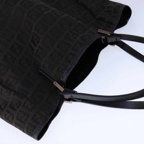 FENDI Zucchino Canvas Tote Bag Brown Auth am7529