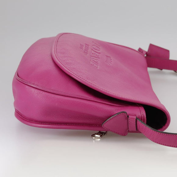 LOEWE Shoulder Bag Leather Pink Auth am7531
