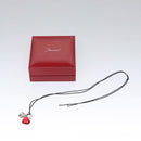 Baccarat Heart Necklace Crystal glass Red Auth am7542-12
