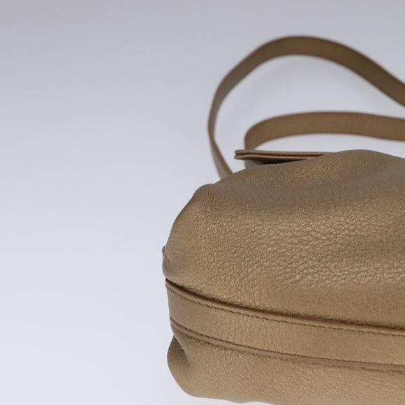 BVLGARI Chandra Shoulder Bag Leather Bronze Auth am7552