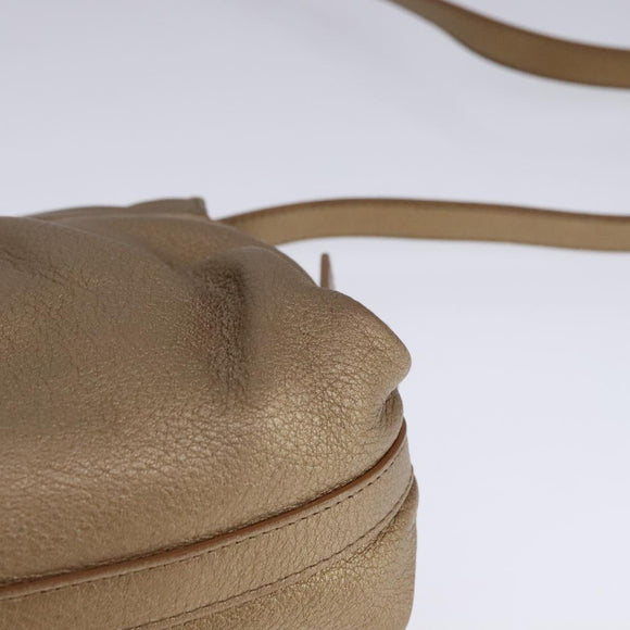 BVLGARI Chandra Shoulder Bag Leather Bronze Auth am7552