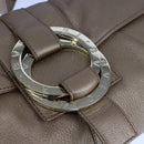BVLGARI Chandra Shoulder Bag Leather Bronze Auth am7552-17
