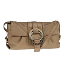 BVLGARI Chandra Shoulder Bag Leather Bronze Auth am7552-1