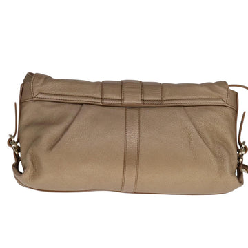 BVLGARI Chandra Shoulder Bag Leather Bronze Auth am7552 - 0