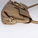 BVLGARI Chandra Shoulder Bag Leather Bronze Auth am7552-4