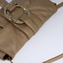 BVLGARI Chandra Shoulder Bag Leather Bronze Auth am7552-6