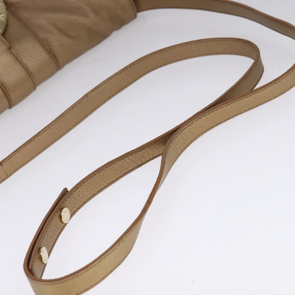 BVLGARI Chandra Shoulder Bag Leather Bronze Auth am7552