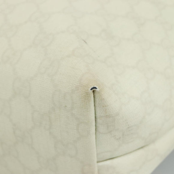 GUCCI GG Supreme Tote Bag PVC White 189896 Auth am7561