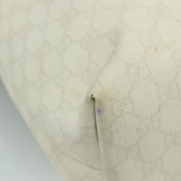 GUCCI GG Supreme Tote Bag PVC White 189896 Auth am7561