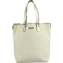 GUCCI GG Supreme Tote Bag PVC White 189896 Auth am7561-13