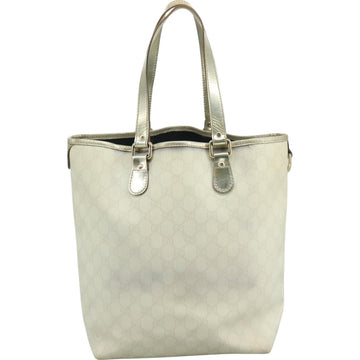 GUCCI GG Supreme Tote Bag PVC White 189896 Auth am7561 - 0