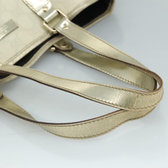 GUCCI GG Supreme Tote Bag PVC White 189896 Auth am7561