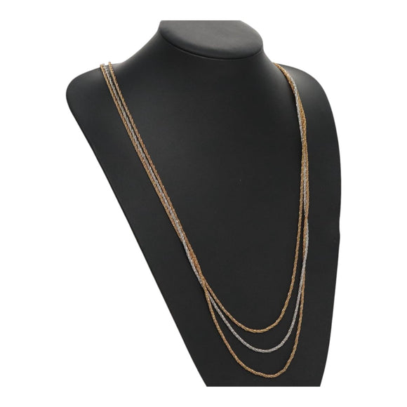 Christian Dior Twist Triple Necklace metal Gold Auth am7605