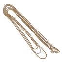 Christian Dior Twist Triple Necklace metal Gold Auth am7605-2