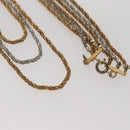 Christian Dior Twist Triple Necklace metal Gold Auth am7605-3