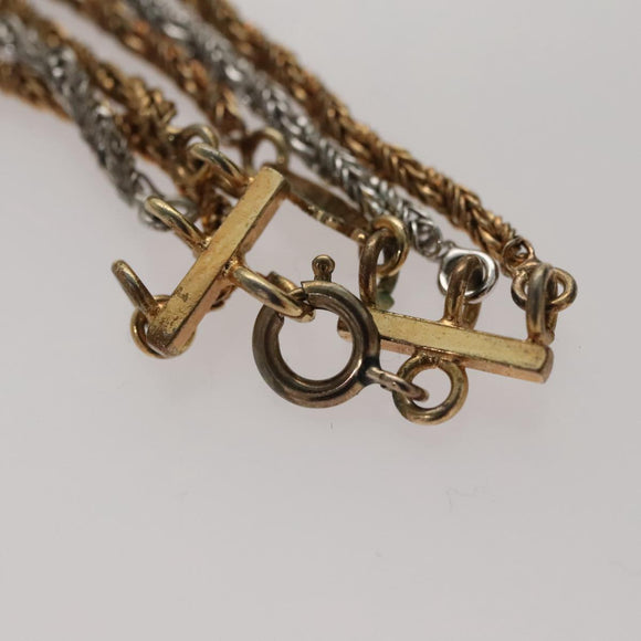 Christian Dior Twist Triple Necklace metal Gold Auth am7605