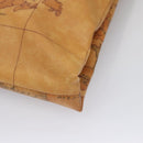 PRIMA CLASSE Hand Bag Leather PVC Beige Brown gold Auth am7609-16