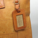 PRIMA CLASSE Hand Bag Leather PVC Beige Brown gold Auth am7609-17
