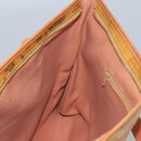 PRIMA CLASSE Hand Bag Leather PVC Beige Brown gold Auth am7609-19
