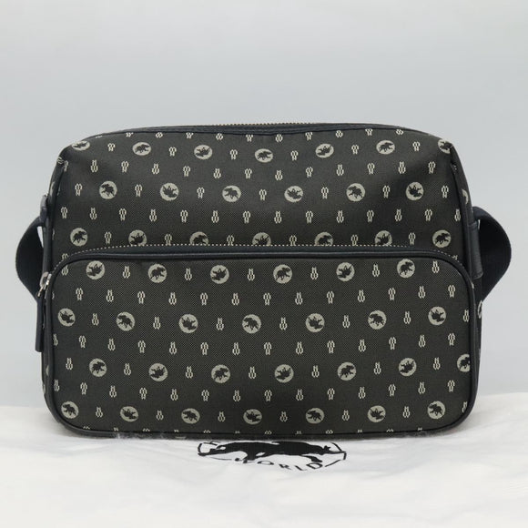 HUNTING WORLD Shoulder Bag Canvas Gray Auth am7610