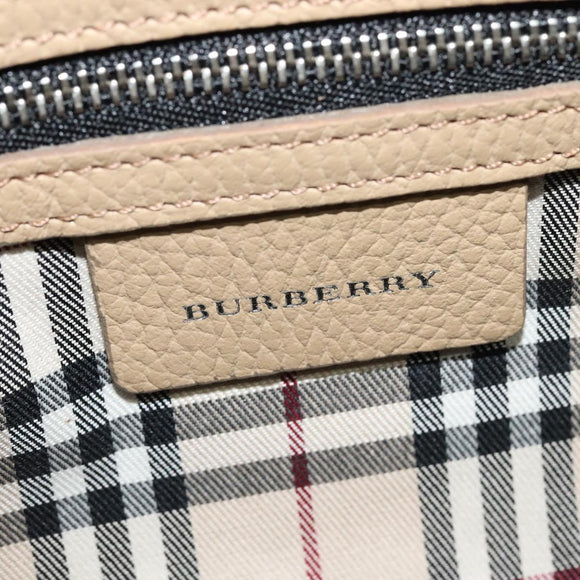 BURBERRY Shoulder Bag Leather Beige Auth am7618