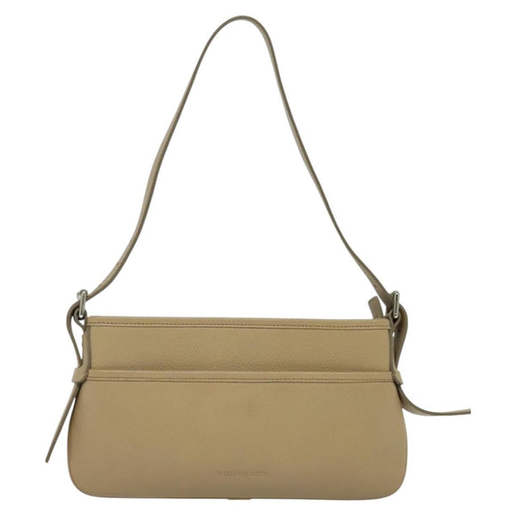 BURBERRY Shoulder Bag Leather Beige Auth am7618