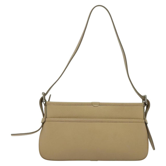 BURBERRY Shoulder Bag Leather Beige Auth am7618