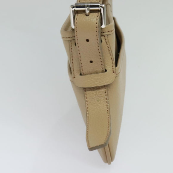 BURBERRY Shoulder Bag Leather Beige Auth am7618