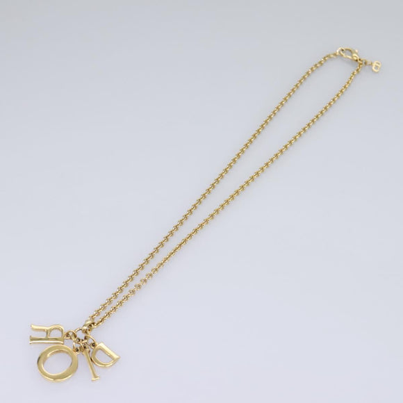 Christian Dior Necklace metal Gold Auth am7631