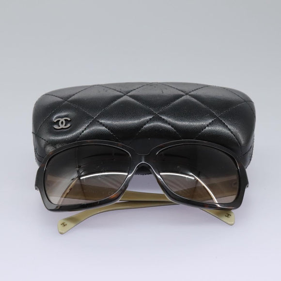 CHANEL Sunglasses plastic Brown CC Auth am7632