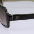 CHANEL Sunglasses plastic Brown CC Auth am7632-7