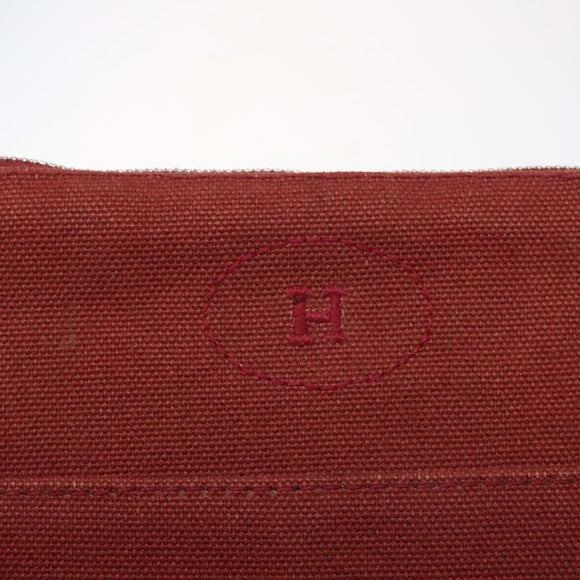 HERMES Bolide PM Pouch Canvas Red Auth am7641