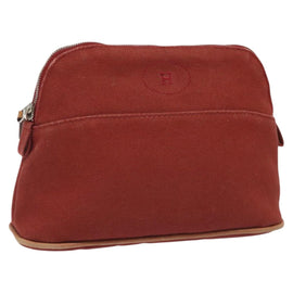 HERMES Bolide PM Pouch Canvas Red Auth am7641