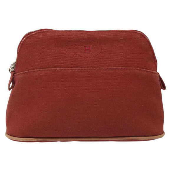 HERMES Bolide PM Pouch Canvas Red Auth am7641