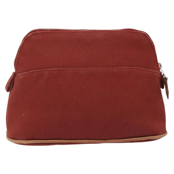 HERMES Bolide PM Pouch Canvas Red Auth am7641